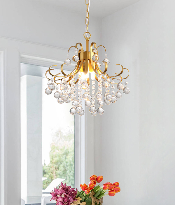 쿠스 3등 펜던트조명, 크리스탈 식탁조명